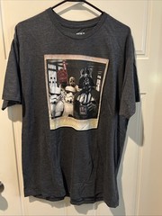 (551).Star Wars Empire Photo Lab Gray T Shirt Chewy Darth Vader Stormtroopers XL