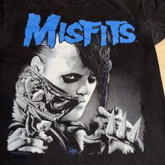 Vintage 1995 Misfits Shirt XL Jerry Only Face Print Dual Sided Wild Oats