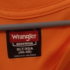 2 Pc HiVi Wrangler Workwear Men’s Pocket Tee Crew Neck Orange/Yellow XL XLT