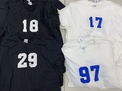 Gildan Soft Style Adult XS S M L XL Number Jersey T-Shirts White Black Team Set