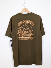 Converse Holiday Skate Tee Graphic Print Short Sleeve T-shirt Medium Khaki