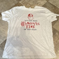 Port & Company Men’s 2XL Christmas Santa Claus Graphic T-Shirt White Jersey