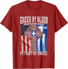 Greek By Blood American By Birth Patriot By Choice Fl Unisex T-Shirt