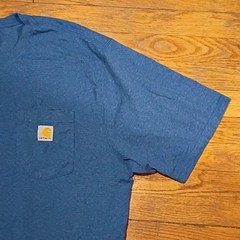 Carhartt Men’s XL T-Shirt Blue Heather Short Sleeve Loose Fit Pocket K87-M