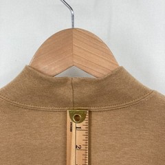 Lands’ End Mens M 38-40 Mock Neck Shirt Brown Cotton Long Sleeve Casual