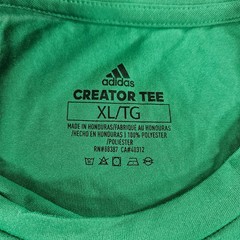 Adidas Creator Tee Shirt Mens XL Green Long Sleeve Centered White Logo Polyester
