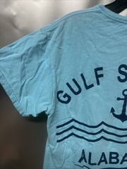 Gulf Shores Alabama “Stay Salty” Light Blue T-shirt Size Medium PREOWNED FLAW