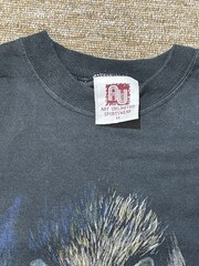 Vintage Art Unlimited Men’s Medium Wolf Nature Outdoor T Shirt Black Graphic 90s