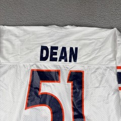 Vintage Champion Football Jersey Mens XL White Mesh USA Made #51 Dean 80s/90s