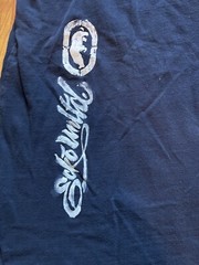 Ecko Unltd Navy “The Block Is Hot” T-Shirt Plastic Embroidered Graffiti Rhino XL