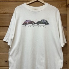 Vintage 90s Volkswagen Beetle “Love Bugs” Car Graphic T Shirt Size XL