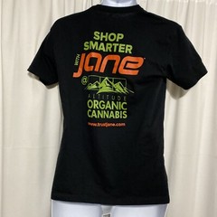 Altitude Organic Cannabis T-Shirt Mens Small Black Excellent Dispensary Graphic