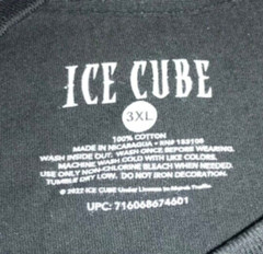 ICE CUBE BRAND NEW MENS SZ 3XL T-SHIRT TEE 100% COTTON BLACK w/ GRAPHICS NWT