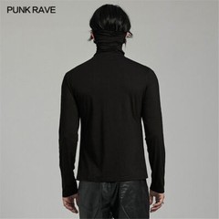 PUNK RAVE Men Punk Rock Gothic Steampunk Tops long-sleeved shirt High Collar