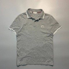 Moncler Maglia Polo Manica Corta Slim Fit Gray T-Shirt Size M