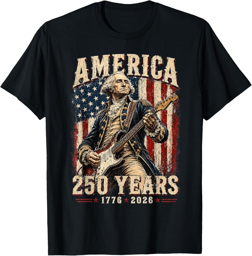 Vintage George Washington Playing Guitar 250 Years America Unisex T-Shirt
