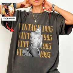 Custom Vintage Photo Year Shirt Personalized Birthday Party 90s T-Shirt