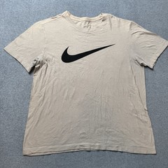 Nike T Shirt Mens Medium Beige Just Do It Performance Classic Sports Adult