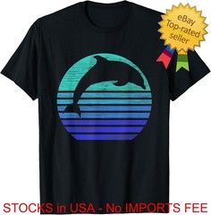 Dolphin Silhouette Shirt Ocean Animal Graphic Tee Hot Deal T-Shirt S-4XL
