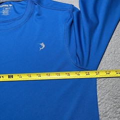 Reel Legends T Shirt Mens Small Blue Freeline Performance Crew Neck Logo Fishing