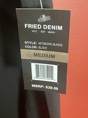 Fried Denim Black T-Shirt Short Sleeve Mens Size M, For Men Height 5.3-5.7 Feet