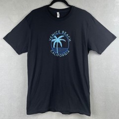 Alstyle Venice Beach California Palm Tree Graphic T-Shirt Black Westcoast Mens L