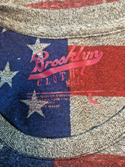 USA Flag T Shirt by Brooklyn Cloth, Casual, Size Large, Gray