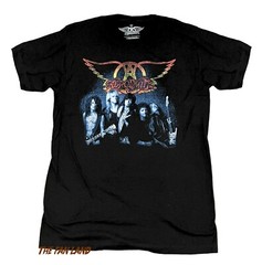 New Aerosmith Classic Rock Black Retro Logo Mens Vintage T-Shirt