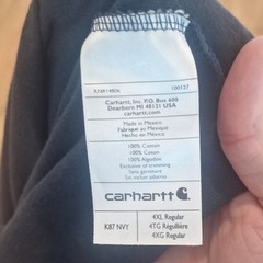Carhartt K87 Navy Original Fit Pocket Logo Crew Neck T-Shirt Men 4XL Regular