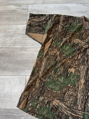 Vintage Ace Sportswear Trebark Camo Shirt XXL Tree Leaf Camouflage Made In USA