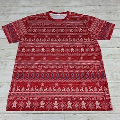 Los Angeles Angels T-Shirt Mens XL Red Holiday Ugly Sweater Print Baseball Tee