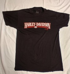 Vintage 3D Emblem Harley-Davidson B&D H-D back Hit Single Stitch 1986