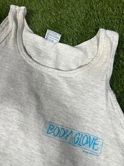Vintage 1990 Body Glove Surf Beach Surfing Tank Top Puff Print Shirt Men’s White