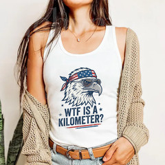 WTF is A Kilometer Patriotic Eagle Humor Funny Tank Top