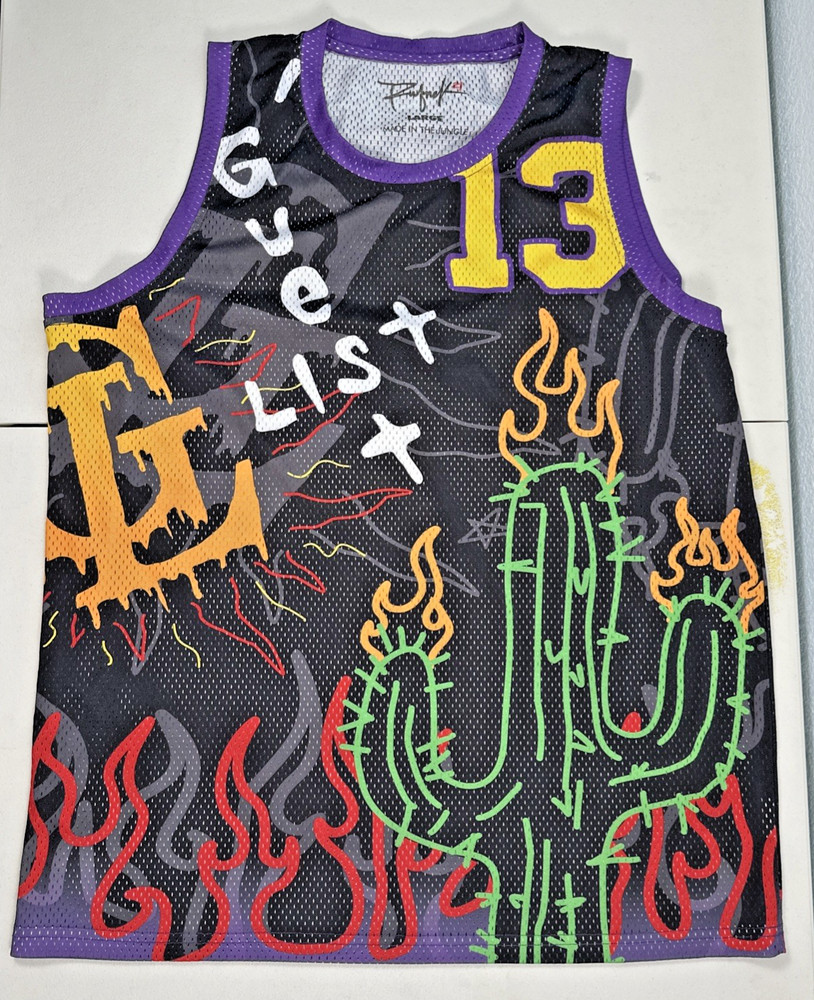 RUFNEK:21 Guest List Basketball Jersey #13 Street Art Original Rufnek Free Ship!