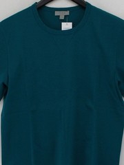 COS Men’s T-Shirt S Blue Cotton with Polyester, Elastane Basic