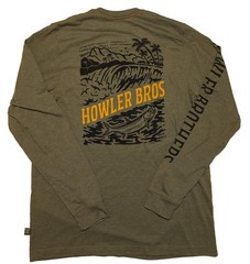 HOWLER BROTHERS Bros Long Sleeve T-Shirt Tarpon Tube Green Large L