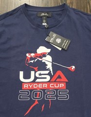 RLX Ralph Lauren 2025 USA Ryder Cup T Shirt Men’s Medium Blue Cotton NEW