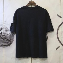 Men’s Punk Rock Distressed T-Shirt Safety Pin Hollow Out High Street Hip Hop Top