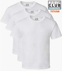 3 PACK PRO CLUB COMFORT T SHIRTS MENS STANDARD CREWNECK SHORT SLEEVE WHITE S-7XL