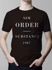 NEW ORDER SUBSTANCE 1987 BLACK T SHIRT W/ CLASSIC WHITE FONT BRAND NEW FREE SHIP