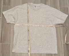 Hanes Heavyweight Cotton Shirt XXL Gray Blank Single-Stitch