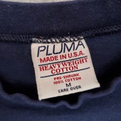 VTG Pluma Shirt Men Blue Heavyweight 100% Cotton Crewneck Blank Made in USA Tee