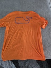 Vineyard Vines Short Sleeve Pocket Crew Tee Orange Large