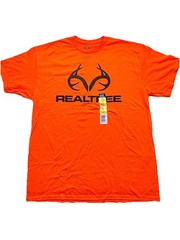 Real Tree Men’s Logo Hunting T-shirt Bright Orange Size L