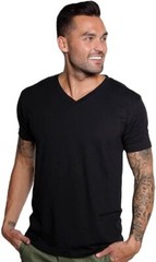 3-Pack Men’s Black/White 100% Cotton V-Neck T-Shirts “Tag less ~Undershirt”