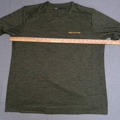 REI Co-Op T-Shirt Mens Lg Green Crew Neck Short Sleeve Polyester Outdoor Hiking