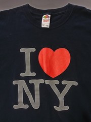 Fruit Of The Loom Cotton T-shirt Mens XL Black I Love NY Graphic Heavywieght Tee