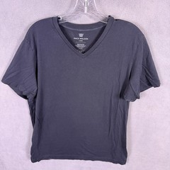 Mack Weldon V-Neck T Shirt Mens Large Black Pima Cotton Short Sleeve Tee