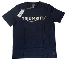 Triumph Cartmel T Shirt Mens 2XL Jet Black Cotton Classic Fit Logo Short Sleeve